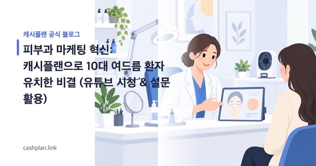 '개학 전 여드름 박멸' 캐시플랜 유튜브 시청 & 설문으로 10대 환자 유치 늘린 비결 (성공 시나리오)