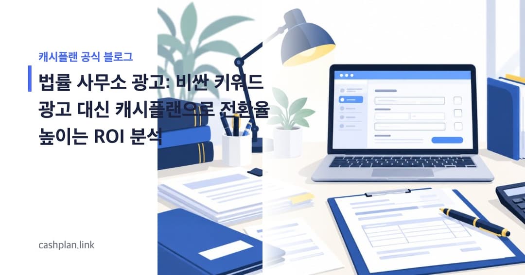 상반기 법률/세무 사무소, 비싼 키워드 광고 대신 캐시플랜 '온라인 무료 진단 신청' 전환율 높인 ROI 분석